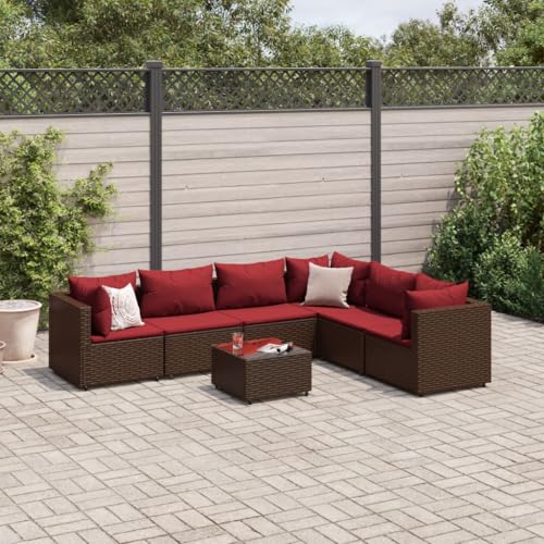 Brokky 7-TLG. Garten-Lounge-Set mit Kissen BalkonmöBel Set Gartenlounge Outdoor Garten MöBel Set Braun Poly Rattan / 3308149 Brokky 7-TLG. Garten-Lounge-Set mit Kissen BalkonmöBel Set Gartenlounge Outdoor Garten MöBel Set Braun Poly Rattan / 3308149 von Brokky