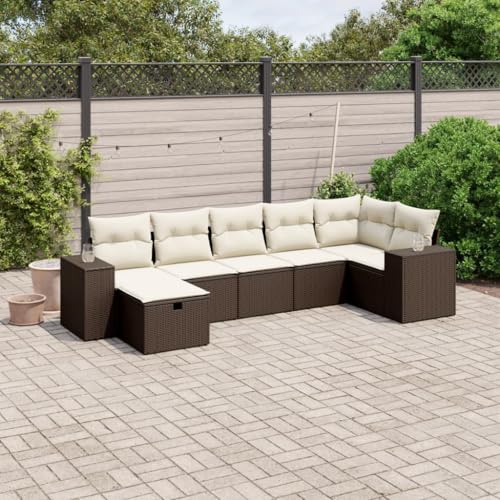 Brokky 7-TLG. Garten-Sofagarnitur mit Kissen Garten LoungemöBel Set Lounge Set Outdoor Garden Sofas Garten Sofa Outdoor Braun Poly Rattan / 3264439 Brokky 7-TLG. Garten-Sofagarnitur mit Kissen Garten LoungemöBel Set Lounge Set Outdoor Garden Sofas Garten Sofa Outdoor Braun Poly Rattan / 3264439 von Brokky