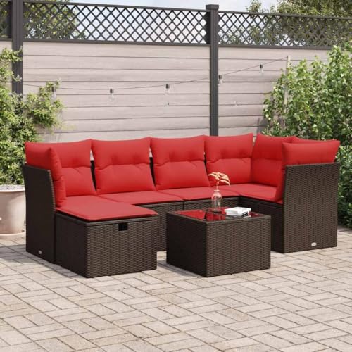 Brokky 7-TLG. Garten-Sofagarnitur mit Kissen Garten LoungemöBel Set Lounge Set Outdoor Garden Sofas Garten Sofa Outdoor Braun Poly Rattan / 3325300 Brokky 7-TLG. Garten-Sofagarnitur mit Kissen Garten LoungemöBel Set Lounge Set Outdoor Garden Sofas Garten Sofa Outdoor Braun Poly Rattan / 3325300 von Brokky