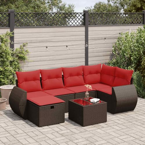 Brokky 7-TLG. Garten-Sofagarnitur mit Kissen Garten LoungemöBel Set Lounge Set Outdoor Garden Sofas Garten Sofa Outdoor Braun Poly Rattan / 3325600 Brokky 7-TLG. Garten-Sofagarnitur mit Kissen Garten LoungemöBel Set Lounge Set Outdoor Garden Sofas Garten Sofa Outdoor Braun Poly Rattan / 3325600 von Brokky