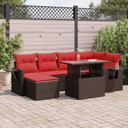 Brokky 7-TLG. Garten-Sofagarnitur mit Kissen Garten LoungemöBel Set Lounge Set Outdoor Garden Sofas Garten Sofa Outdoor Braun Poly Rattan Akazie / 3326515 Brokky 7-TLG. Garten-Sofagarnitur mit Kissen Garten LoungemöBel Set Lounge Set Outdoor Garden Sofas Garten Sofa Outdoor Braun Poly Rattan Akazie / 3326515 von Brokky