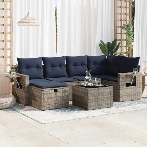 Brokky 7-TLG. Garten-Sofagarnitur mit Kissen Garten LoungemöBel Set Lounge Set Outdoor Garden Sofas Garten Sofa Outdoor Grau Poly Rattan / 3325497 Brokky 7-TLG. Garten-Sofagarnitur mit Kissen Garten LoungemöBel Set Lounge Set Outdoor Garden Sofas Garten Sofa Outdoor Grau Poly Rattan / 3325497 von Brokky