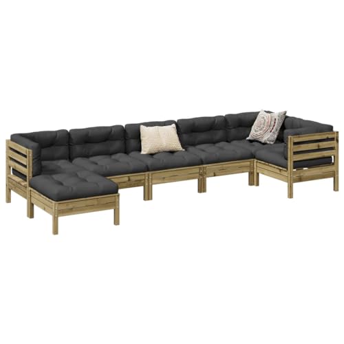Brokky 7-TLG. Garten-Sofagarnitur mit Kissen Garten LoungemöBel Set Lounge Set Outdoor Garden Sofas Garten Sofa Outdoor Kiefernholz Imprägniert Brokky 7-TLG. Garten-Sofagarnitur mit Kissen Garten LoungemöBel Set Lounge Set Outdoor Garden Sofas Garten Sofa Outdoor Kiefernholz Imprägniert von Brokky