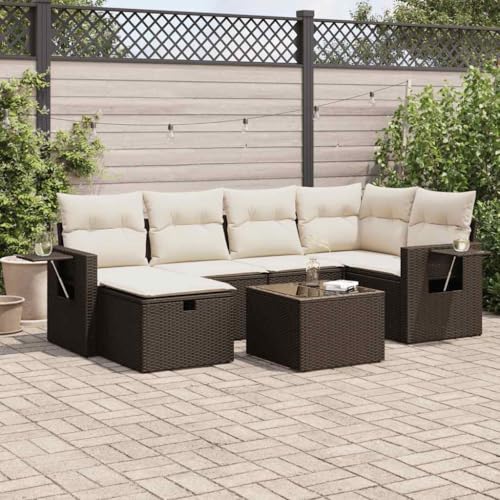 Brokky 7-TLG. Garten-Sofagarnitur mit Kissen Garten LoungemöBel Set TerrassenmöBel Outdoor Sofa LoungemöBel Terrasse Braun Poly Rattan / 3325499 Brokky 7-TLG. Garten-Sofagarnitur mit Kissen Garten LoungemöBel Set TerrassenmöBel Outdoor Sofa LoungemöBel Terrasse Braun Poly Rattan / 3325499 von Brokky
