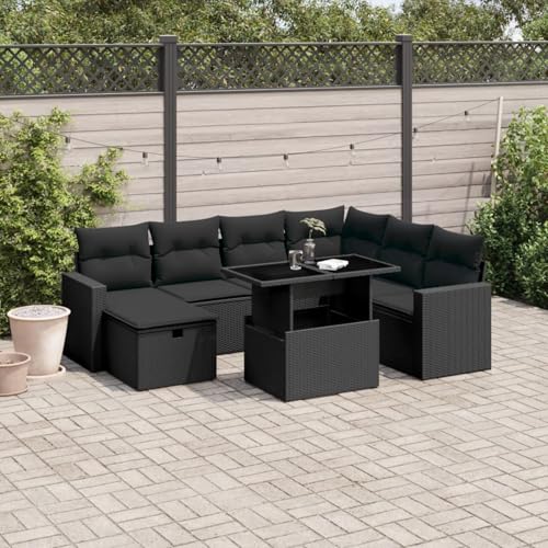 Brokky 8-TLG. Garten-Sofagarnitur mit Kissen Lounge Sofa Outdoor GartenmöBel Set Sitzgruppe Outdoor Schwarz Poly Rattan / 3274835 Brokky 8-TLG. Garten-Sofagarnitur mit Kissen Lounge Sofa Outdoor GartenmöBel Set Sitzgruppe Outdoor Schwarz Poly Rattan / 3274835 von Brokky