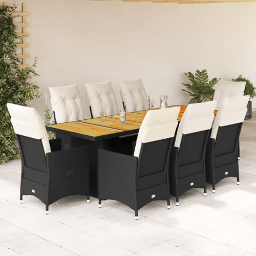 Brokky 9-TLG. Garten-Bistro-Set mit Kissen GartenmöBel Set Balkontisch Bistroset Bistrotisch Mit StüHlen Schwarz Poly Rattan / 3277231 Brokky 9-TLG. Garten-Bistro-Set mit Kissen GartenmöBel Set Balkontisch Bistroset Bistrotisch Mit StüHlen Schwarz Poly Rattan / 3277231 von Brokky