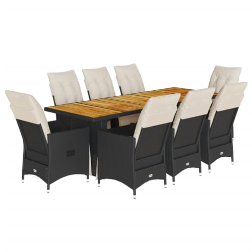 Brokky 9-TLG. Garten-Bistro-Set mit Kissen GartenmöBel Set Balkontisch Bistroset Bistrotisch Mit StüHlen Schwarz Poly Rattan / 3277255 Brokky 9-TLG. Garten-Bistro-Set mit Kissen GartenmöBel Set Balkontisch Bistroset Bistrotisch Mit StüHlen Schwarz Poly Rattan / 3277255 von Brokky