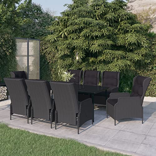 Brokky 9-TLG. Garten-Essgruppe Outdoor Furniture GartenmöBel Set Balkon Sitzgruppe Garten Essgruppe Dunkelgrau von Brokky