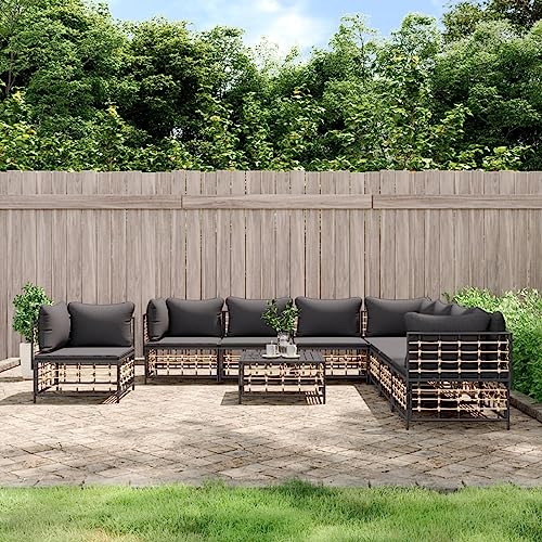 Brokky 9-TLG. Garten-Lounge-Set mit Kissen GartenmöBel Set Balkon Lounge Gartenlounge Set TerrassenmöBel Set MöBelsets Anthrazit Poly Rattan / 3186811 Brokky 9-TLG. Garten-Lounge-Set mit Kissen GartenmöBel Set Balkon Lounge Gartenlounge Set TerrassenmöBel Set MöBelsets Anthrazit Poly Rattan / 3186811 von Brokky