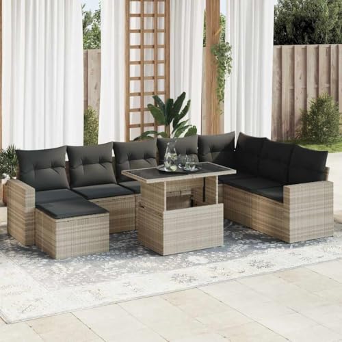 Brokky 9-TLG. Garten-Sofagarnitur mit Kissen Balkonsofa LoungemöBel TerrassenmöBel Outdoor Sofa Garten LoungemöBel Set Hellgrau Poly Rattan / 3326373 Brokky 9-TLG. Garten-Sofagarnitur mit Kissen Balkonsofa LoungemöBel TerrassenmöBel Outdoor Sofa Garten LoungemöBel Set Hellgrau Poly Rattan / 3326373 von Brokky