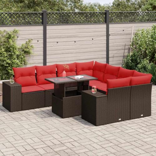 Brokky 9-TLG. Garten-Sofagarnitur mit Kissen Garten Set MöBel Lounge MöBel Outdoor Lounge Sofa Outdoor Braun Poly Rattan Akazie / 3326775 Brokky 9-TLG. Garten-Sofagarnitur mit Kissen Garten Set MöBel Lounge MöBel Outdoor Lounge Sofa Outdoor Braun Poly Rattan Akazie / 3326775 von Brokky