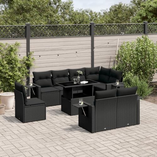 Brokky 9-TLG. Garten-Sofagarnitur mit Kissen GartenmöBel Set Sitzgruppe Outdoor Lounge Sofa Outdoor Garten MöBel Schwarz Poly Rattan / 3268035 Brokky 9-TLG. Garten-Sofagarnitur mit Kissen GartenmöBel Set Sitzgruppe Outdoor Lounge Sofa Outdoor Garten MöBel Schwarz Poly Rattan / 3268035 von Brokky