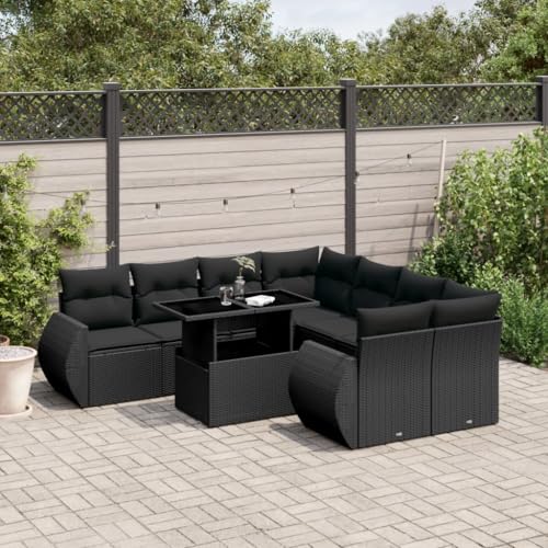 Brokky 9-TLG. Garten-Sofagarnitur mit Kissen GartenmöBel Set Sitzgruppe Outdoor Lounge Sofa Outdoor Garten MöBel Schwarz Poly Rattan / 3268425 Brokky 9-TLG. Garten-Sofagarnitur mit Kissen GartenmöBel Set Sitzgruppe Outdoor Lounge Sofa Outdoor Garten MöBel Schwarz Poly Rattan / 3268425 von Brokky