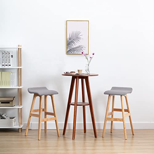 Brokky Barhocker 2 STK. Barhocker Outdoor Bistrotisch Hocker Barhocker Set Hellgrau Stoff von Brokky