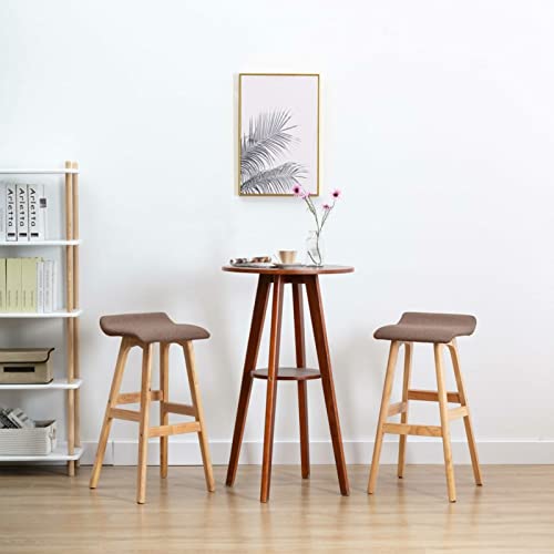 Brokky Barhocker 2 STK. Barhocker Outdoor Bistrotisch Hocker Barhocker Set Taupe Stoff von Brokky