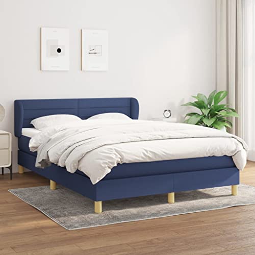 Brokky Boxspringbett mit Matratze Bett Mit Matratze Bett Mit Bettkasten Boxspringbetten Mit Matratze Blau 140x190 cm Stoff / 3126883 von Brokky