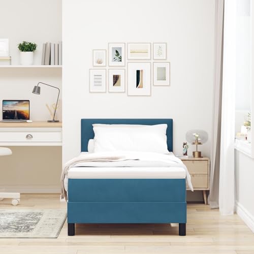 Brokky Boxspringbett mit Matratze Bett Mit Matratze Bett Mit Bettkasten Boxspringbetten Mit Matratze Dunkelblau Samt von Brokky