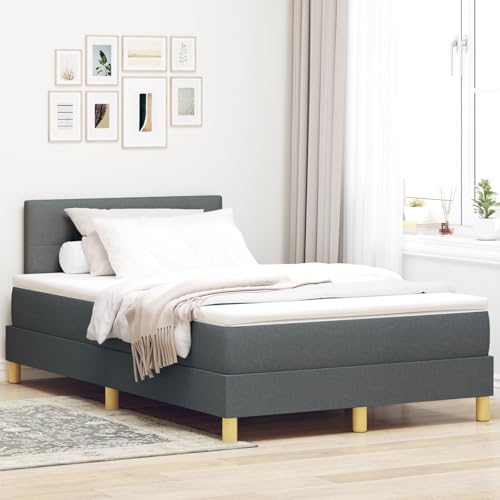 Brokky Boxspringbett mit Matratze Bett Mit Matratze Bett Mit Bettkasten Boxspringbetten Mit Matratze Dunkelgrau 120x200 cm Stoff / 3338910 von Brokky