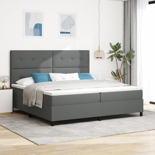 Brokky Boxspringbett mit Matratze Bett Mit Matratze Bett Mit Bettkasten Boxspringbetten Mit Matratze Dunkelgrau 200x200 cm Stoff / 3339414 von Brokky