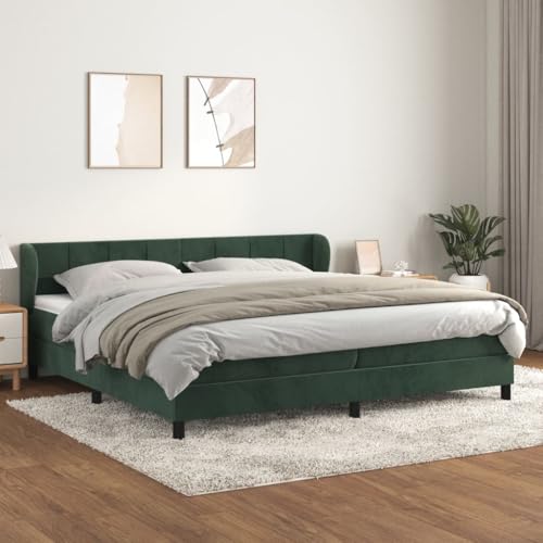 Brokky Boxspringbett mit Matratze Bett Mit Matratze Bett Mit Bettkasten Boxspringbetten Mit Matratze Dunkelgrün 200x200 cm Samt / 3127514 von Brokky