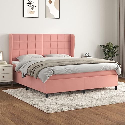 Brokky Boxspringbett mit Matratze Bett Mit Matratze Bett Mit Bettkasten Boxspringbetten Mit Matratze Rosa 180x200 cm Samt / 3129230 Brokky Boxspringbett mit Matratze Bett Mit Matratze Bett Mit Bettkasten Boxspringbetten Mit Matratze Rosa 180x200 cm Samt / 3129230 von Brokky
