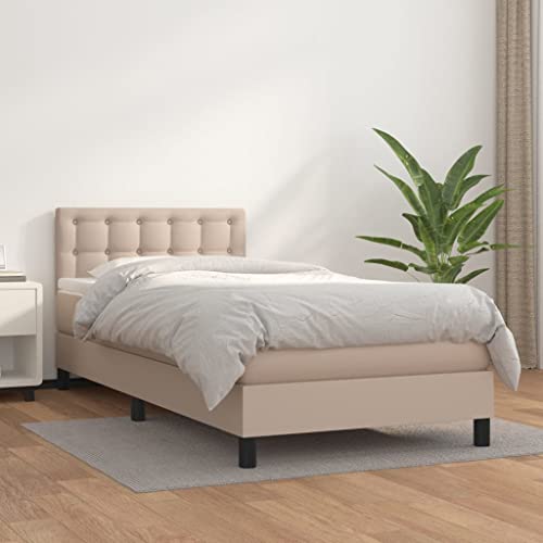 Brokky Boxspringbett mit Matratze Bett Mit Matratze Betten Boxspringbett Mit Matratze Schlafzimmer Bett Cappuccino-Braun 80x200cm Kunstleder / 3141094 von Brokky