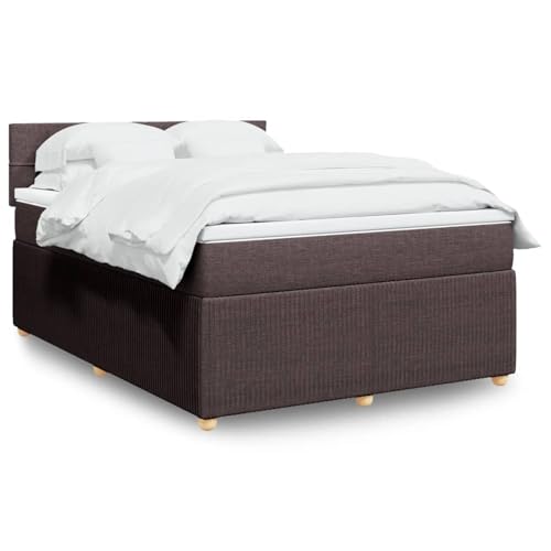 Brokky Boxspringbett mit Matratze Bett Mit Matratze Betten Boxspringbett Mit Matratze Schlafzimmer Bett Dunkelbraun 140x200 cm Stoff / 3289782 von Brokky