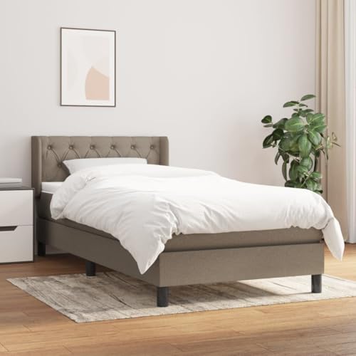 Brokky Boxspringbett mit Matratze Bett Mit Matratze Betten Boxspringbett Mit Matratze Schlafzimmer Bett Taupe 80x200 cm Stoff / 3129909 von Brokky