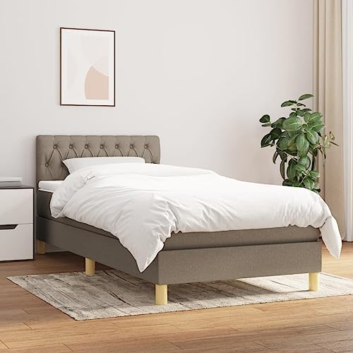 Brokky Boxspringbett mit Matratze Bett Mit Matratze Betten Boxspringbett Mit Matratze Schlafzimmer Bett Taupe 80x200 cm Stoff / 3140813 von Brokky
