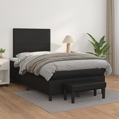 Brokky Boxspringbett mit Matratze Schwarz 120x200 cm Bett Mit Matratze Betten Boxspringbett Mit Matratze Kunstlederer von Brokky
