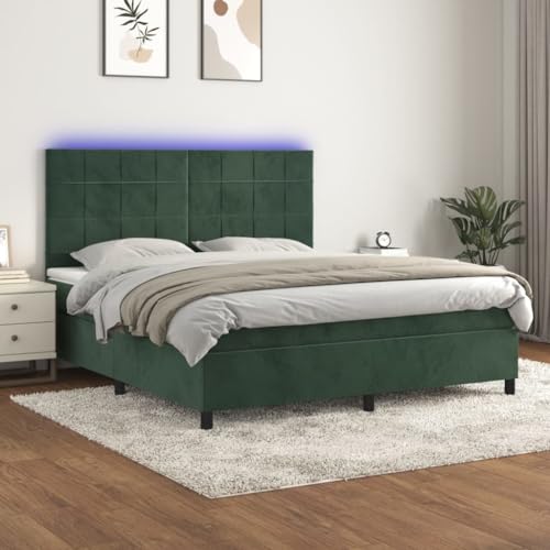 Brokky Boxspringbett mit Matratze & LED Bett Mit Matratze Bett Mit Bettkasten Boxspringbetten Mit Matratze Dunkelgrün 160x200 cm Samt Brokky Boxspringbett mit Matratze & LED Bett Mit Matratze Bett Mit Bettkasten Boxspringbetten Mit Matratze Dunkelgrün 160x200 cm Samt von Brokky