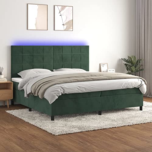 Brokky Boxspringbett mit Matratze & LED Bett Mit Matratze Bett Mit Bettkasten Boxspringbetten Mit Matratze Dunkelgrün 200x200 cm Samt / 3136146 Brokky Boxspringbett mit Matratze & LED Bett Mit Matratze Bett Mit Bettkasten Boxspringbetten Mit Matratze Dunkelgrün 200x200 cm Samt / 3136146 von Brokky