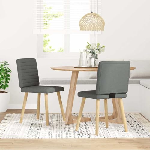 Brokky Esszimmerstühle 2 STK. EsszimmermöBel Esszimmerstuhl Dining Chair Esszimmer StüHle EsszimmerstüHlen Dunkelgrau Stoff / 4101175 von Brokky