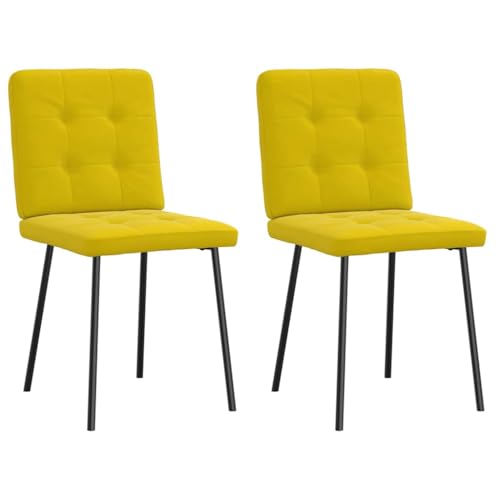 Brokky Esszimmerstühle 2 STK. EsszimmermöBel Esszimmerstuhl Dining Chair Esszimmer StüHle EsszimmerstüHlen Gelb Samt / 4101064 von Brokky