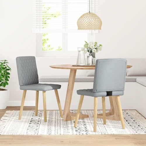 Brokky Esszimmerstühle 2 STK. EsszimmermöBel Esszimmerstuhl Dining Chair Esszimmer StüHle EsszimmerstüHlen Hellgrau Stoff / 4101121 von Brokky