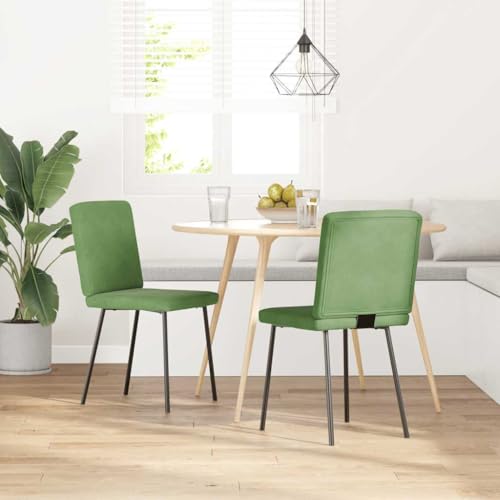 Brokky Esszimmerstühle 2 STK. EsszimmermöBel Esszimmerstuhl Dining Chair Esszimmer StüHle EsszimmerstüHlen Hellgrün Samt / 4101189 von Brokky