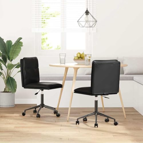 Brokky Esszimmerstühle 2 STK. EsszimmermöBel Esszimmerstuhl Dining Chair Esszimmer StüHle EsszimmerstüHlen Schwarz Kunstleder / 3315424 von Brokky