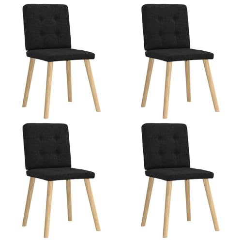 Brokky Esszimmerstühle 4 STK. EsszimmermöBel Esszimmerstuhl Dining Chair Esszimmer StüHle EsszimmerstüHlen Schwarz Stoff / 3315170 von Brokky
