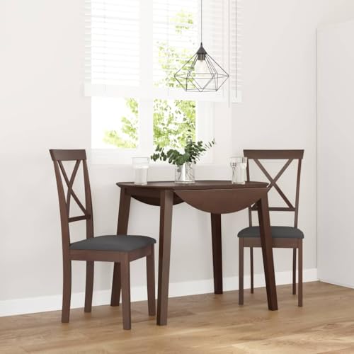 Brokky Esszimmerstühle mit Kissen 2 STK. EsszimmermöBel Esszimmerstuhl Dining Chair Esszimmer StüHle EsszimmerstüHlen Braun Massivholz Gummibaum / 4102402 von Brokky