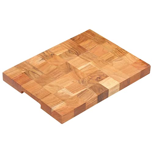 Brokky Hackblock KüChenbrett Groß 40×30×3,8 cm Akazie Massivholz Schneidebrett Stirnholz von Brokky