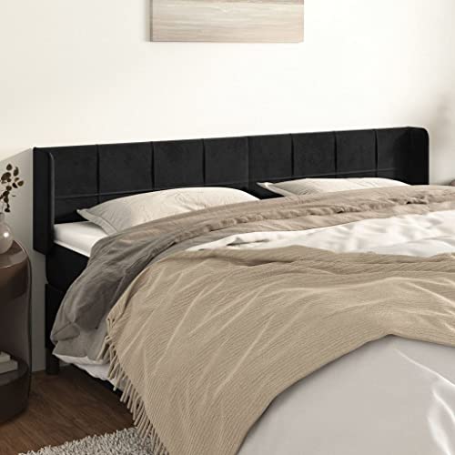 Brokky Kopfteil mit Ohren Bettzubehör Schlafzimmer Kopfteil Bett Headboard for Bed Bettkopfteil Schwarz 163x16x78/88 cm Samt Brokky Kopfteil mit Ohren Bettzubehör Schlafzimmer Kopfteil Bett Headboard for Bed Bettkopfteil Schwarz 163x16x78/88 cm Samt von Brokky