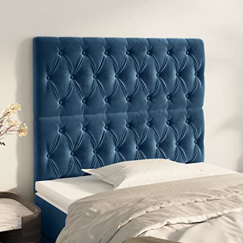 Brokky Kopfteile 2 STK. Bett Kopfteil Bed Headboard Kopfteile FüR Betten BettkopfteilDunkelblau 100x7x78/88 cm Samt von Brokky