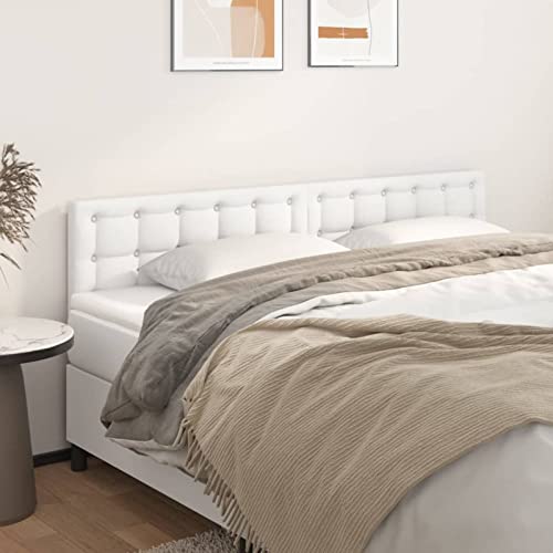 Brokky Kopfteile 2 STK. Bett Kopfteil Kopfenden Bed Headboard BettrüCkwand Kopfteil BettWeiß 90x5x78/88 cm Kunstlederer Brokky Kopfteile 2 STK. Bett Kopfteil Kopfenden Bed Headboard BettrüCkwand Kopfteil BettWeiß 90x5x78/88 cm Kunstlederer von Brokky