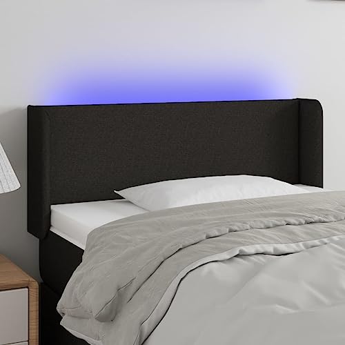 Brokky LED Kopfteil Headboard for Bed Bett Kopfteil Bed Headboard Bettkopfteil Schwarz 83x16x78/88 cm Stoff Brokky LED Kopfteil Headboard for Bed Bett Kopfteil Bed Headboard Bettkopfteil Schwarz 83x16x78/88 cm Stoff von Brokky