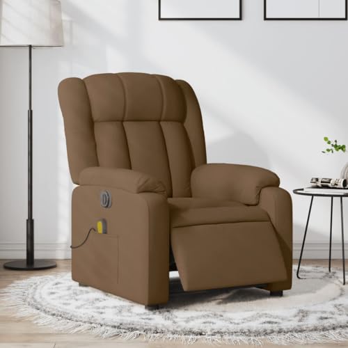 Brokky Massagesessel Elektrisch Relaxsessel Elektrisch Massagesessel Relaxliege Wohnzimmer Relaxsessel Braun Stoff / 3205308 von Brokky