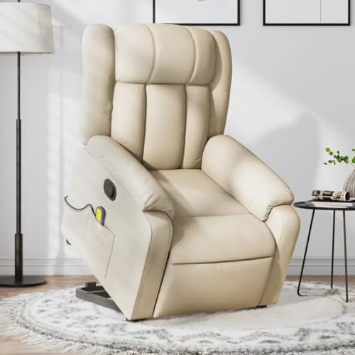 Brokky Massagesessel mit Aufstehhilfe Sessel Wohnzimmer Relaxsessel Massageliege Sessel Mit Aufstehhilfe Creme Stoff / 3205337 von Brokky