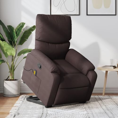 Brokky Massagesessel mit Aufstehhilfe Sessel Wohnzimmer Relaxsessel Massageliege Sessel Mit Aufstehhilfe Dunkelbraun Stoff von Brokky