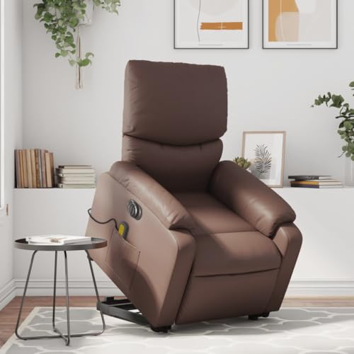 Brokky Massagesessel mit Aufstehhilfe Sessel Wohnzimmer Relaxsessel Massageliege Sessel Mit Aufstehhilfe Elektrisch Braun Kunstlederer / 3204909 von Brokky