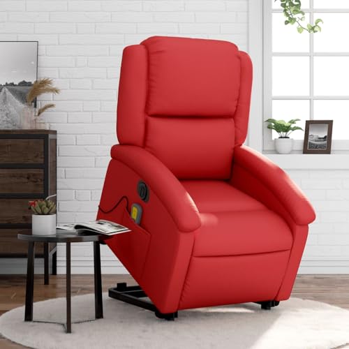 Brokky Massagesessel mit Aufstehhilfe Sessel Wohnzimmer Relaxsessel Massageliege Sessel Mit Aufstehhilfe Elektrisch Rot Kunstlederer / 3204252 von Brokky