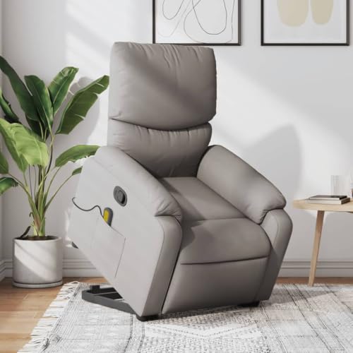 Brokky Massagesessel mit Aufstehhilfe Sessel Wohnzimmer Relaxsessel Massageliege Sessel Mit Aufstehhilfe Taupe Stoff von Brokky
